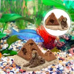 DTOPBUYAGE - Ornement aquarium pyramide en résine