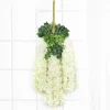 DTOPBUYAGE - Paquet de 12 rotins de fleurs artificielles de glycine et de violet pour mariage blanc dtopbuyage