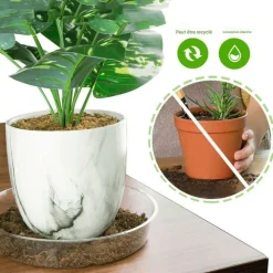 DTOPBUYAGE - Plateaux de soutènement pour pots de plantes transparents 15cm10pcs dtopbuyage