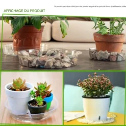 DTOPBUYAGE - Plateaux de soutènement pour pots de plantes transparents 15cm10pcs dtopbuyage