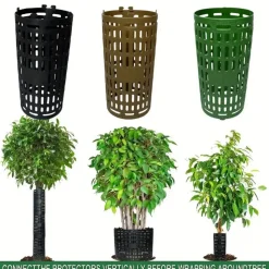 DTOPBUYAGE - Protège-bark pour jeunes plants en plastique 38cm*25cm noir 2 pièces dtopbuyage