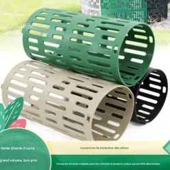 DTOPBUYAGE - Protège-bark pour jeunes plants en plastique 38cm*25cm noir 2 pièces dtopbuyage