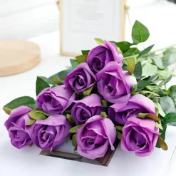 DTOPBUYAGE - Rose artificielle en velours pour décoration 2pcs dtopbuyage