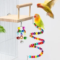 DTOPBUYAGE - Set de 7 jouets pour oiseaux avec cloches