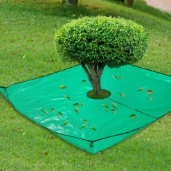 DTOPBUYAGE - Tapis pour collecter les feuilles tombées en jardinage 100 x 100 cm, ouverture 20 cm dtopbuyage