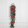 DTOPBUYAGE - Vinée de roses artificielles avec panier de bambou pour décoration rouge rosé dtopbuyage
