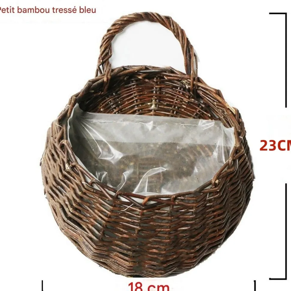 DTOPBUYAGE - Vinée de roses artificielles avec panier de bambou pour décoration violet dtopbuyage