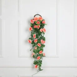 DTOPBUYAGE - Vinée de roses artificielles avec panier de bambou pour décoration champagne dtopbuyage