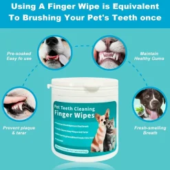 DTOPBUYAGE - Wipes de nettoyage des dents pour chiens et chats