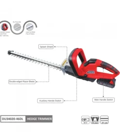 DUNSCH - Pack taille-haie électrique sans fil 20v, lame 51 cm, batterie incluse - dunsch 34020-46dl