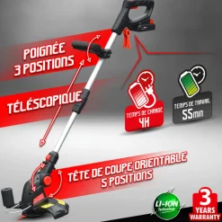 ELEM GARDEN TECHNIC - Coupe bordures sans fil 20v batterie lithium 2000mah - 25cm - elem garden