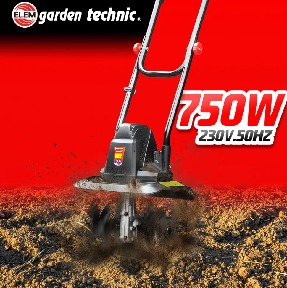 ELEM GARDEN TECHNIC - Motobineuse électrique 750w 32cm - 4 fraises