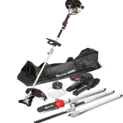ELEM GARDEN TECHNIC - Outil multifonctions 4 en 1(débroussailleuse - taille haies - élagueuse) - 52cc