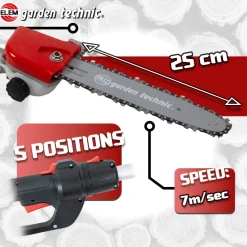 ELEM GARDEN TECHNIC - Scie à ébrancher - taille haies sur perche 1010w