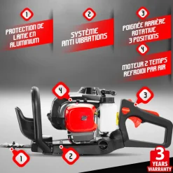 ELEM GARDEN TECHNIC - Taille-haies thermique 26cc - coupe 560mm - elem garden