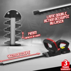 ELEM GARDEN TECHNIC - Taille haies rechargeable 20v lithium