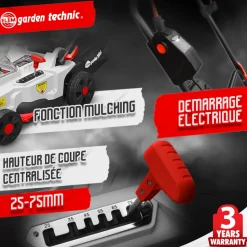 ELEM GARDEN TECHNIC - Tondeuse rechargeable 40v (2x20v) 37cm - batteries et chargeur fournis - elem ga