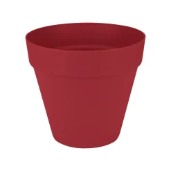 ELHO - Pot Loft rond à roulettes, coloris rouge théâtre - D.48,5xH.44,5cm