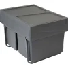 EMUCA - Poubelle de recyclage pour la cuisine 2 bacs de 15 litres cook