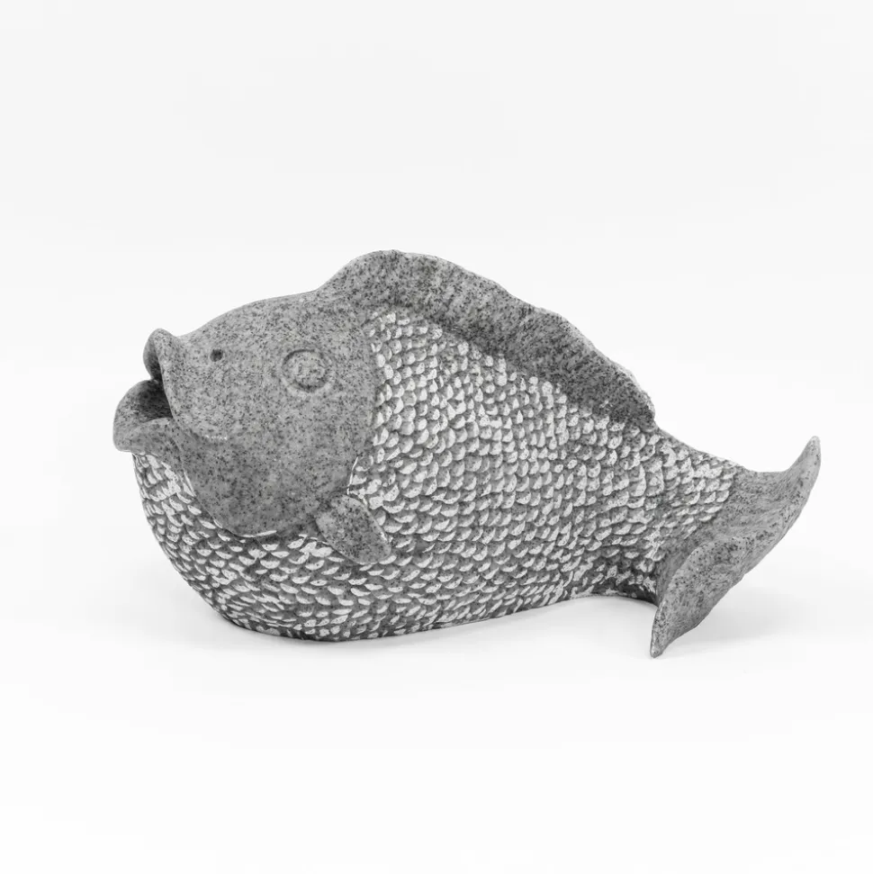 ESOTEC - Esotec gargouille avec pompe solaire poisson | figure de bassin figure de jardin h=22cm 101665