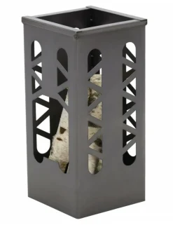 FARM COOK - Cheminée d'extérieur en acier tanana h 60 cm-acier noir sablé-28 --28x28 cm--acier noir sablé