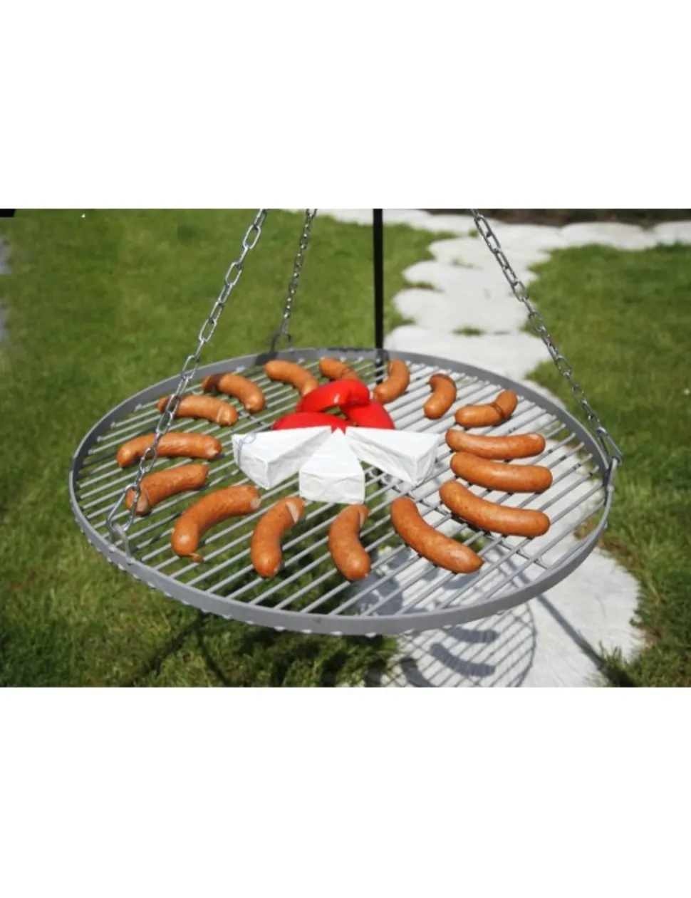 FARM COOK - Grille ronde à suspendre pour brasero en acier-ø 50cm-acier inoxydable---acier inoxydable