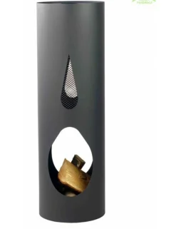FARM MDLT - Cheminée d鈥檈xtérieur cylindrique en acier noir bali 100x40 cm