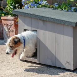 FERPLAST - Niche pour extérieur, maison pour chiens argo 60 en bois fsc avec vernis atoxique, résistant aux u.v.