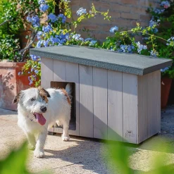 FERPLAST - Niche pour extérieur, maison pour chiens argo 60 en bois fsc avec vernis atoxique, résistant aux u.v.