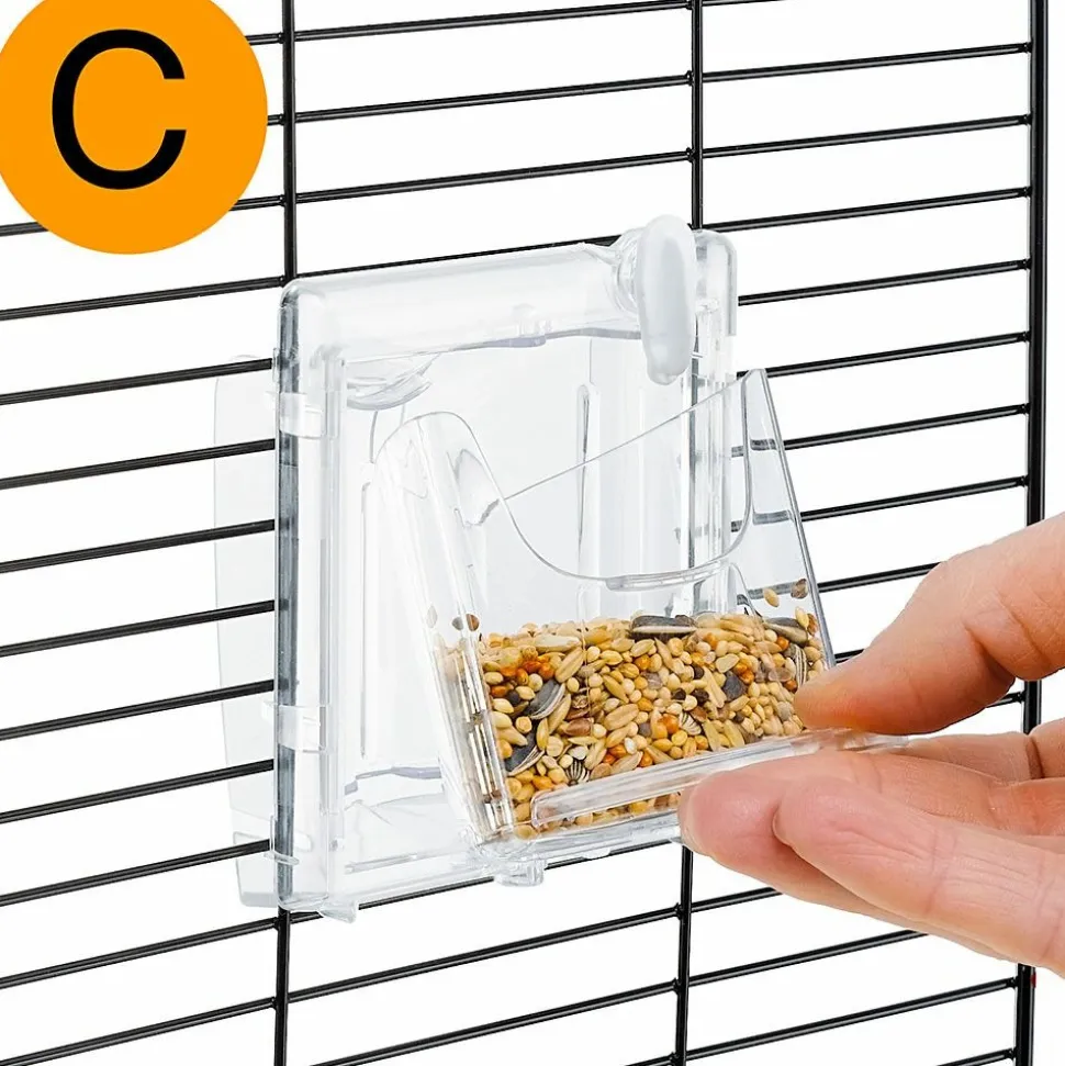 Ferplast cage à oiseaux diva cage pour oiseaux, canaris, pinsons, perruches ondulées, inséparables, en métal, accessoires inclus