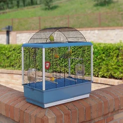 Ferplast cage pour canaris et autres petits oiseaux exotiques palladio 4, design élégant avec toit panoramique, accessoires et