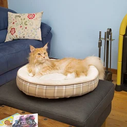 Ferplast couchage rond pour chiens et chats lagoon 60, coussin pour animaux, fourrure douce et écologique, lavable, ø 63 x 11 cm,