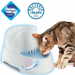 Ferplast fontaine pour chats et chiens de petite taille vega, 2 litres, avec protection antibactérienne permanente, effet source