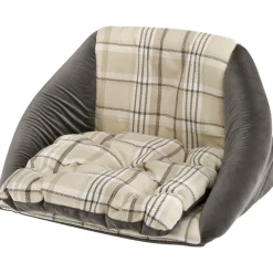 Ferplast, maisonnette pour chats d'intérieur edinburgh, couchage avec coussin, lit pour chats, écossais, velours doux, lavable,