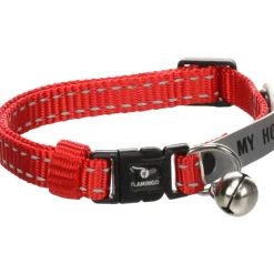 FLAMINGO - Collier jaggo rouge avec bande 