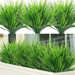 Fleurs en plastique d'herbe de printemps à sept fourches * 5 pièces, accessoires de végétation
