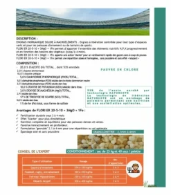 FLORIVERT - Engrais starter flori er 20-5-10 3 mgo 1 fe (3/4) 25kg, idéal relance printemps - florivert neg01810