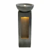 Fontaine de jardin serenity falls avec éclairage led blanc chaud & brosse à nettoyage