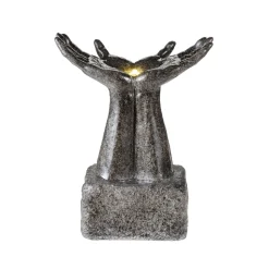 Fontaine LED mains en polyrésine, coloris anthracite - L.28xH.60cm
