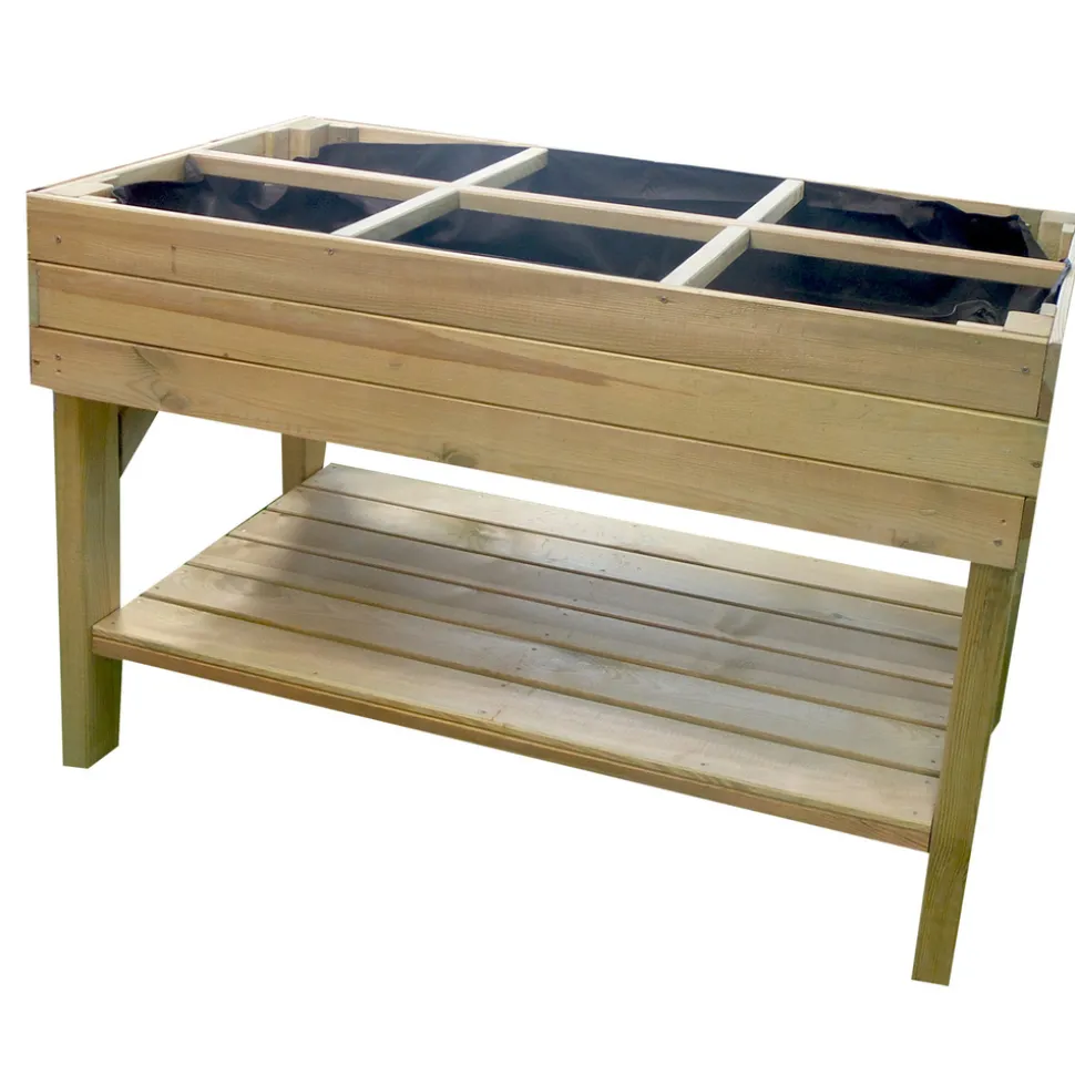 FOREST STYLE - Carré potager avec étagère 'Paprika' en bois L120 x l60 x H87cm