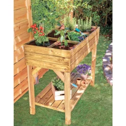 FOREST STYLE - Carré potager avec étagère 'Paprika' en bois L120 x l60 x H87cm