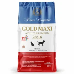 FRANCE CROQUETTES - Croquette pour chien adulte gold adult premium 28/16 maxi – 1,5kg – adulte toute race/taille– france croquettes
