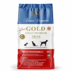 FRANCE CROQUETTES - Croquette pour chien adulte gold adult premium 28/16 low grain – 1,5kg – adulte toute race/taille– france croquettes