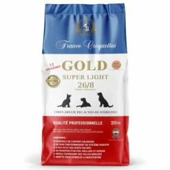FRANCE CROQUETTES - France croquettes pour chien adulte gold super light 26/8 low grain -1,5kg - stérilisé et/ou embonpoint - haute finition