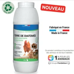 FRANCODEX - Terre de diatomée 450 g, asséchante, absorbante pour poulaillers, clapiers,