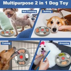 Gamelle slow food grise pour chien - mcboson - gamelles compatibles avec les cages pour chiens
