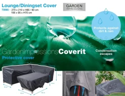 GARDEN IMPRESSIONS - Housse coverit salon de jardin - 270 x 210xh85/90 et 165x95xh70 - garden impressions