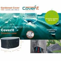 GARDEN IMPRESSIONS - Housse de salon de jardin coverit - ovale - 230x205xh85 cm