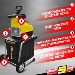 GARDEO PRO - Broyeur de végétaux électrique 2800w 44mm - gardeo