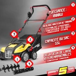 GARDEO PRO - Scarificateur emousseur electrique 1800w - 40cm